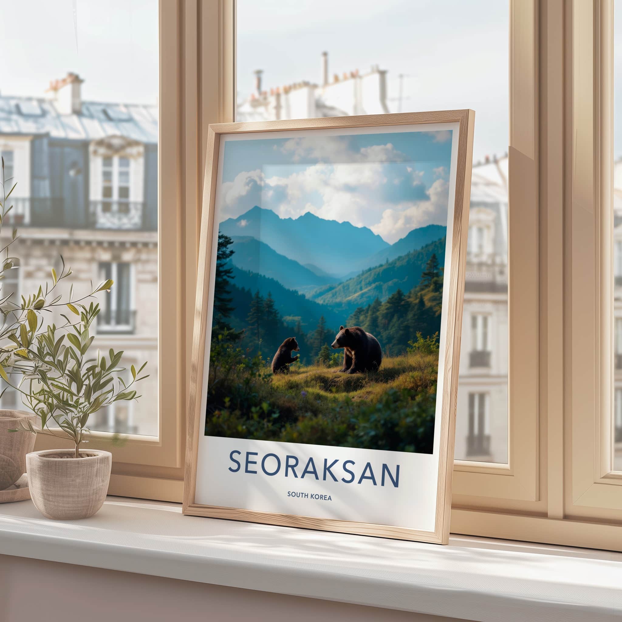 Seoraksan Poster - South Korea Travel Art - Bears Mountain Scene Home Decor