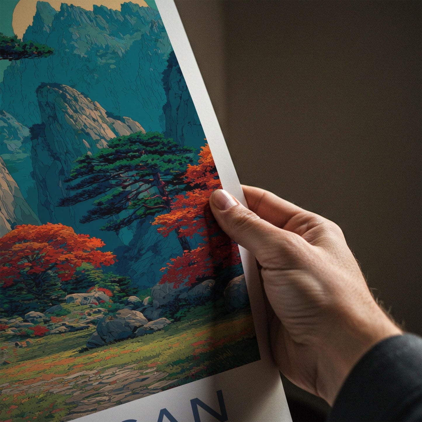 Seoraksan Poster - South Korea Travel Art - Serene Buddha Valley Wall Decor