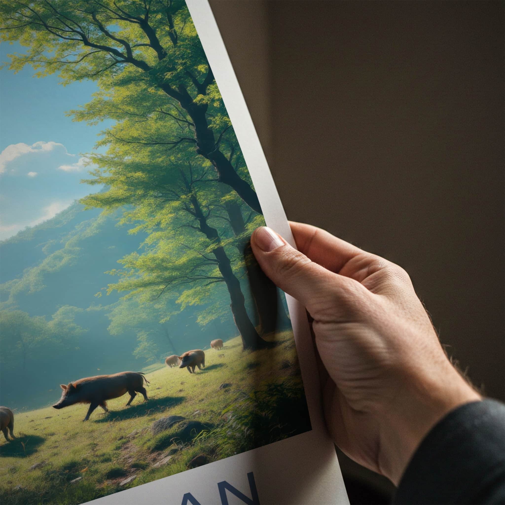 Seoraksan Poster - South Korea Travel Art - Wild Boars Forest Home Decor