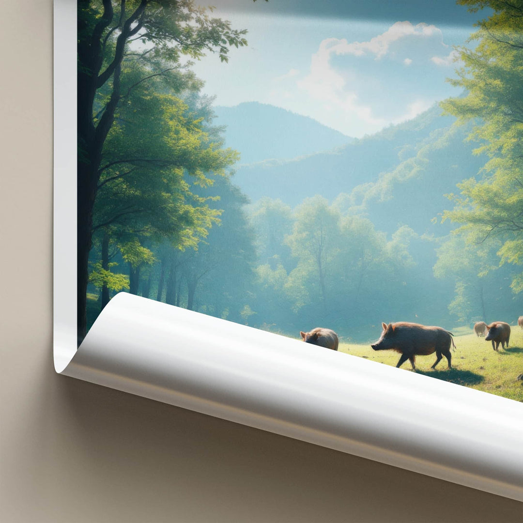 Seoraksan Poster - South Korea Travel Art - Wild Boars Forest Home Decor