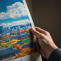 Seoul Poster - South Korea Travel Art - Autumn City Palace Home Decor