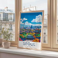 Seoul Poster - South Korea Travel Art - Autumn City Palace Home Decor