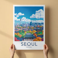 Seoul Poster - South Korea Travel Art - Autumn City Palace Home Decor