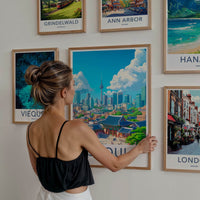 Seoul Poster - South Korea Travel Art - Traditional Modern Cityscape Wall Decor