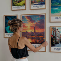 Seoul Poster - South Korea Travel Art - Vibrant City Sunset Wall Decor