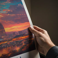 Seoul Poster - South Korea Travel Art - Vibrant City Sunset Wall Decor