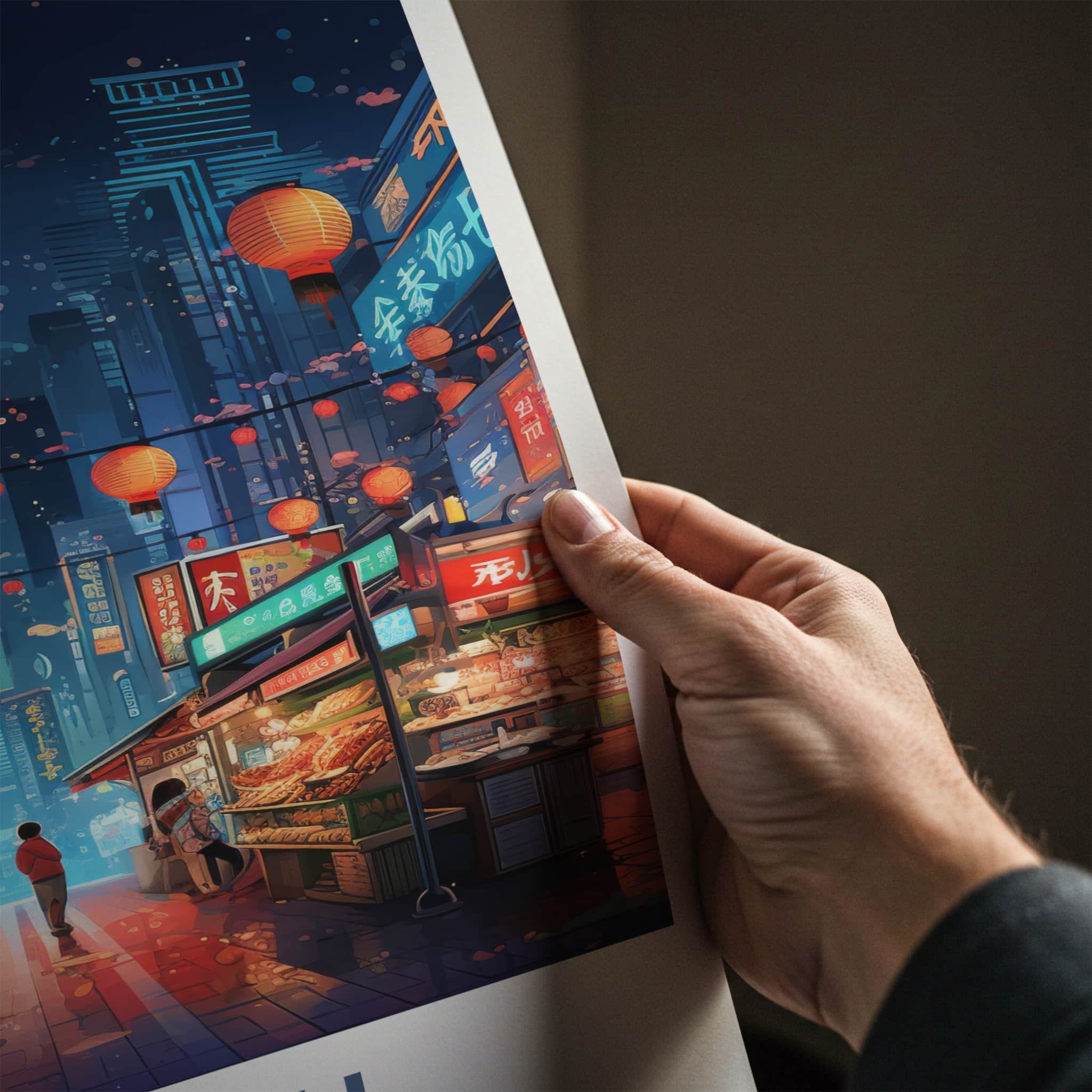 Seoul Poster - South Korea Travel Art - Vibrant Market Alley Wall Decor