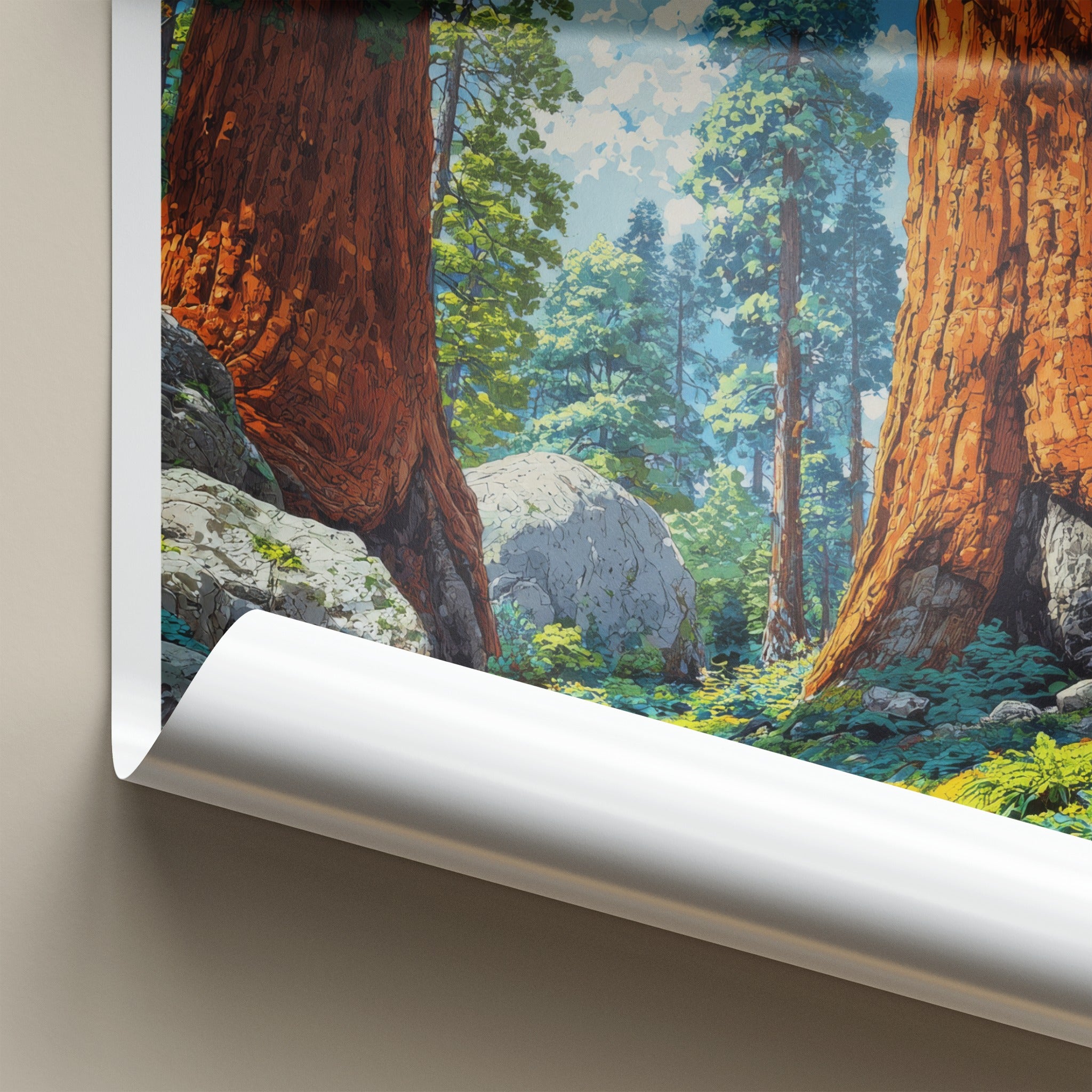 Sequoia Poster - California Travel Art - Giant Redwood Forest Home Decor