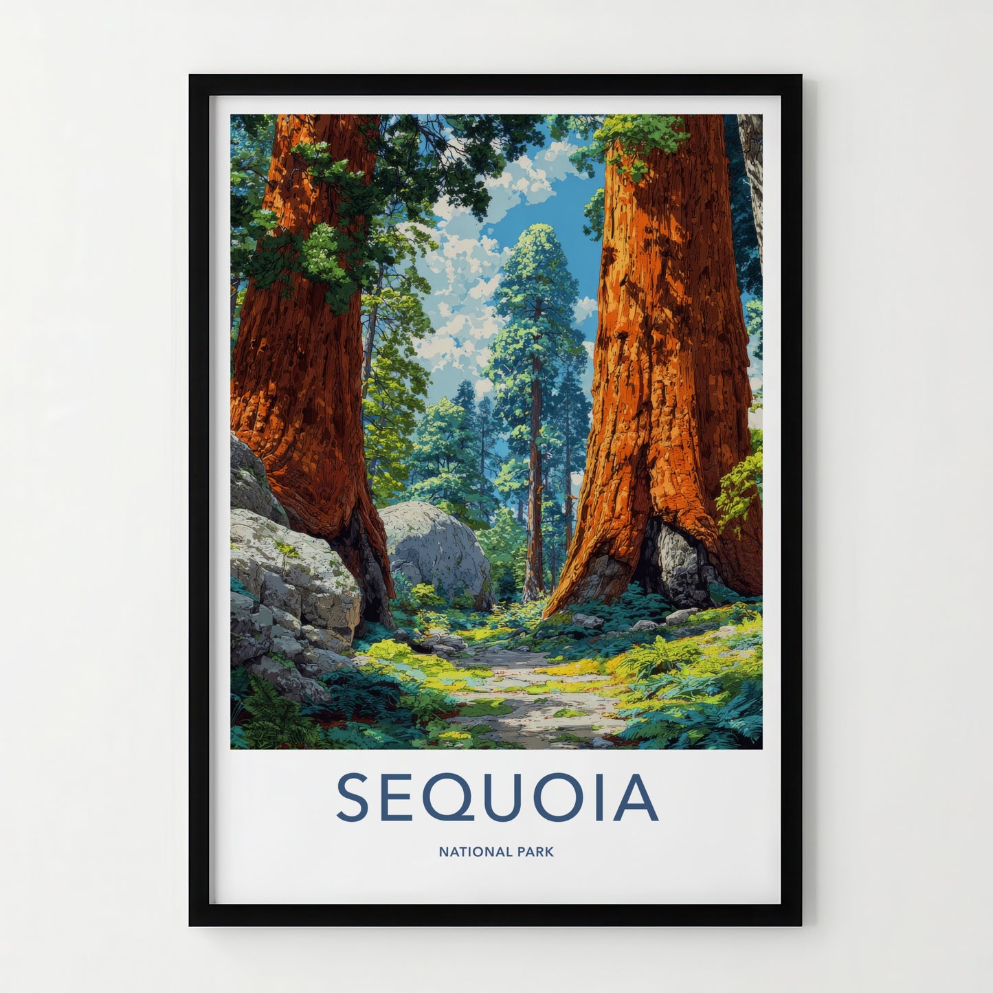 Sequoia Poster - California Travel Art - Giant Redwood Forest Home Decor