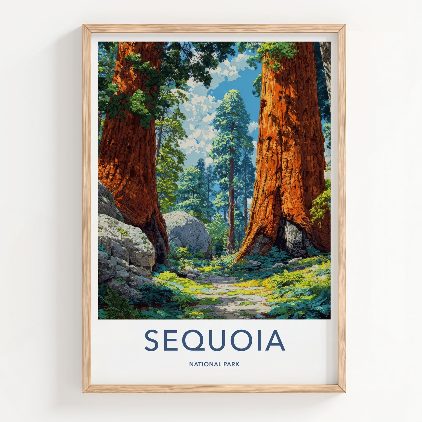 Sequoia Poster - California Travel Art - Giant Redwood Forest Home Decor