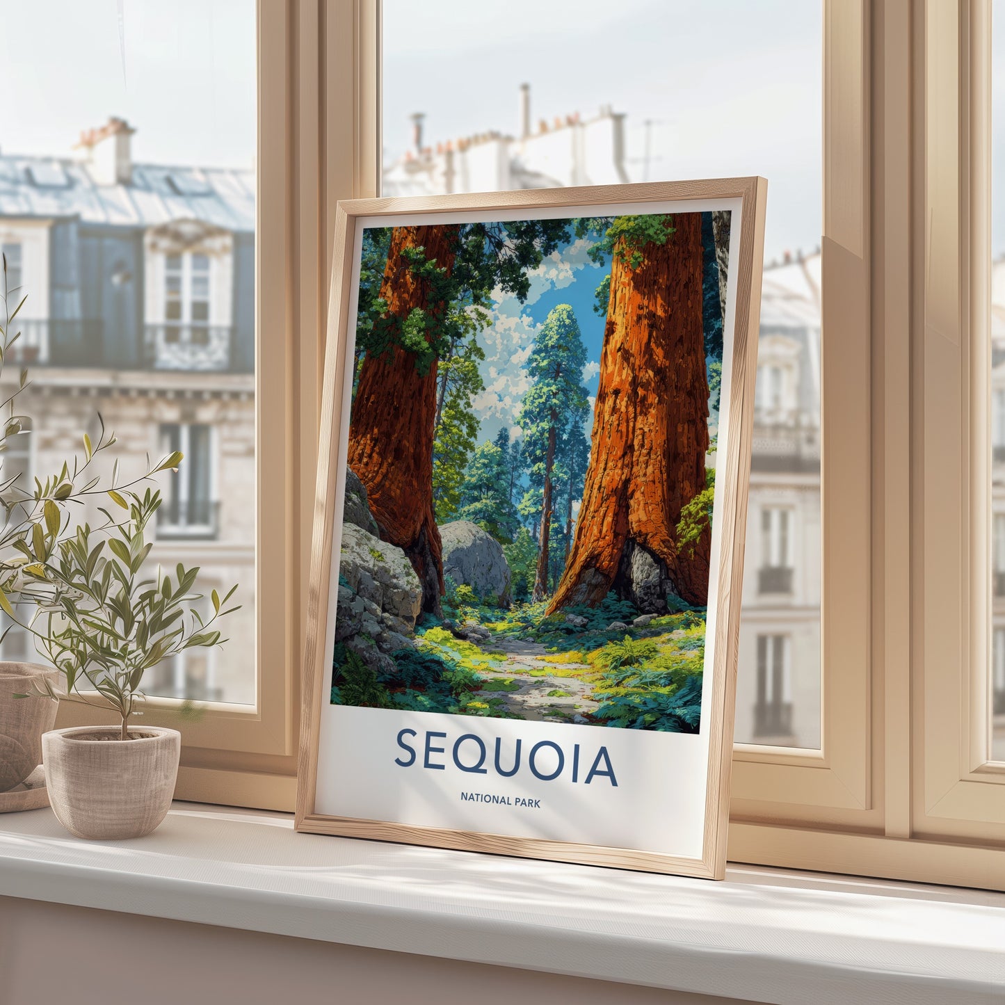 Sequoia Poster - California Travel Art - Giant Redwood Forest Home Decor