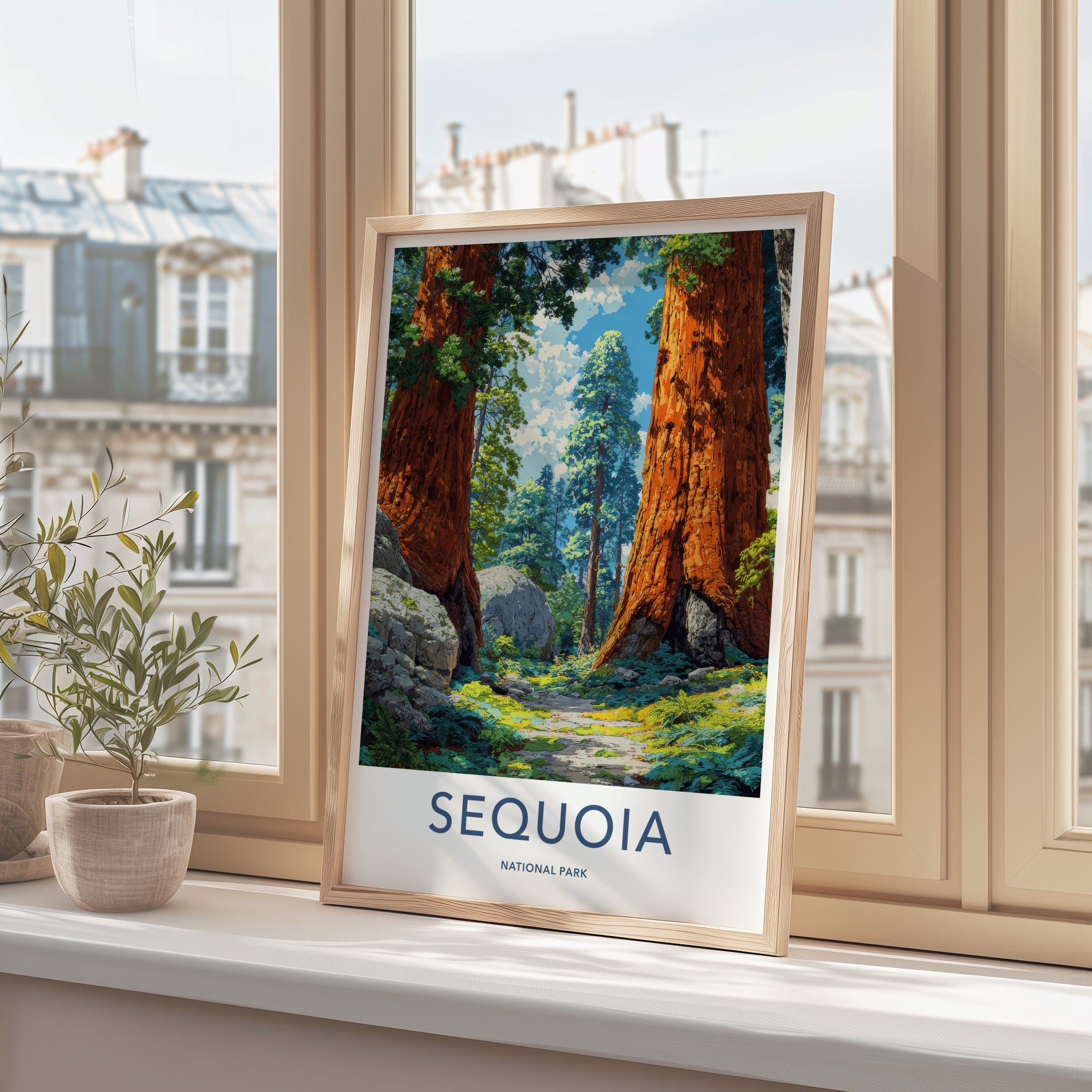 Sequoia Poster - California Travel Art - Giant Redwood Forest Home Decor