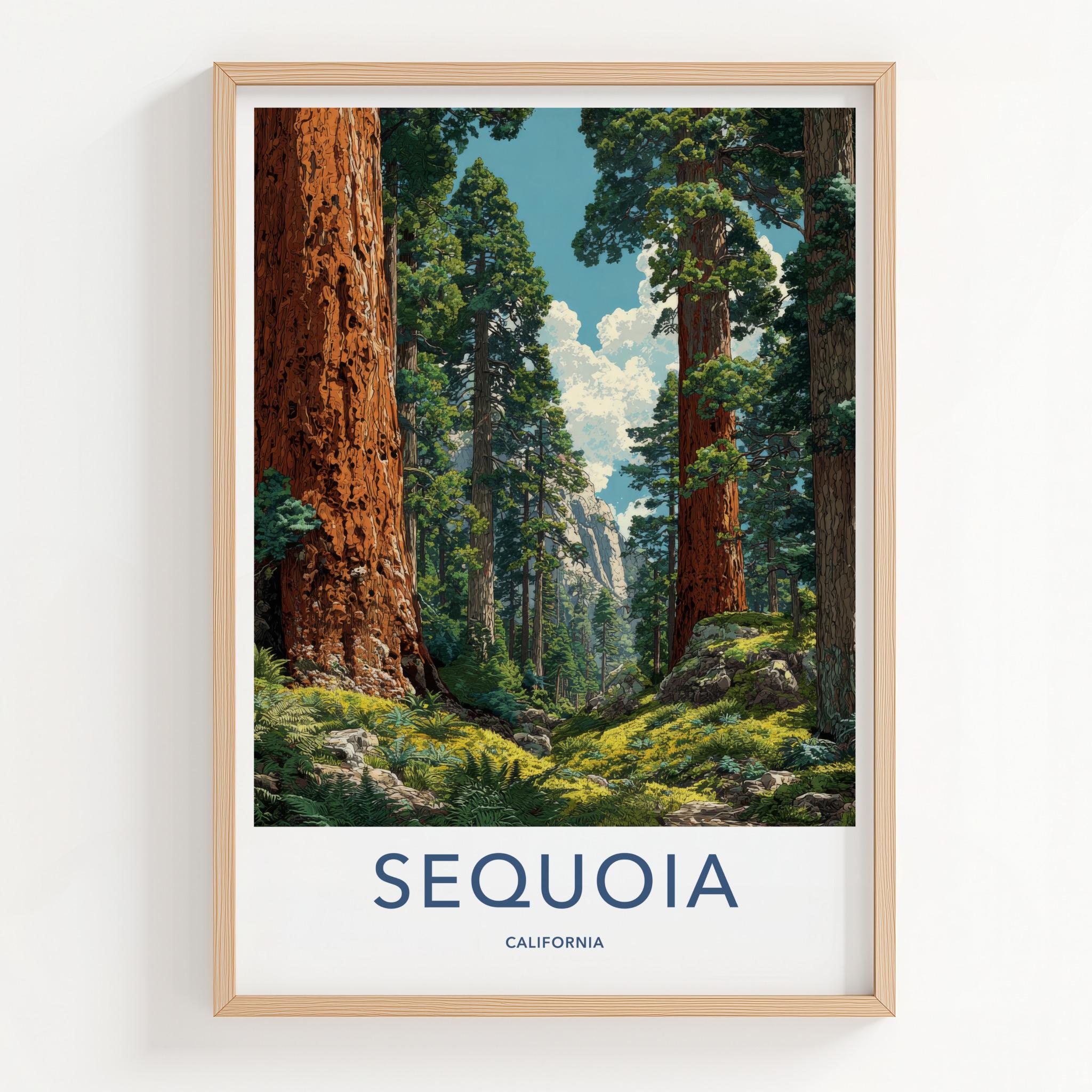 Sequoia Poster - California Wall Art - Giant Redwood Forest Home Decor