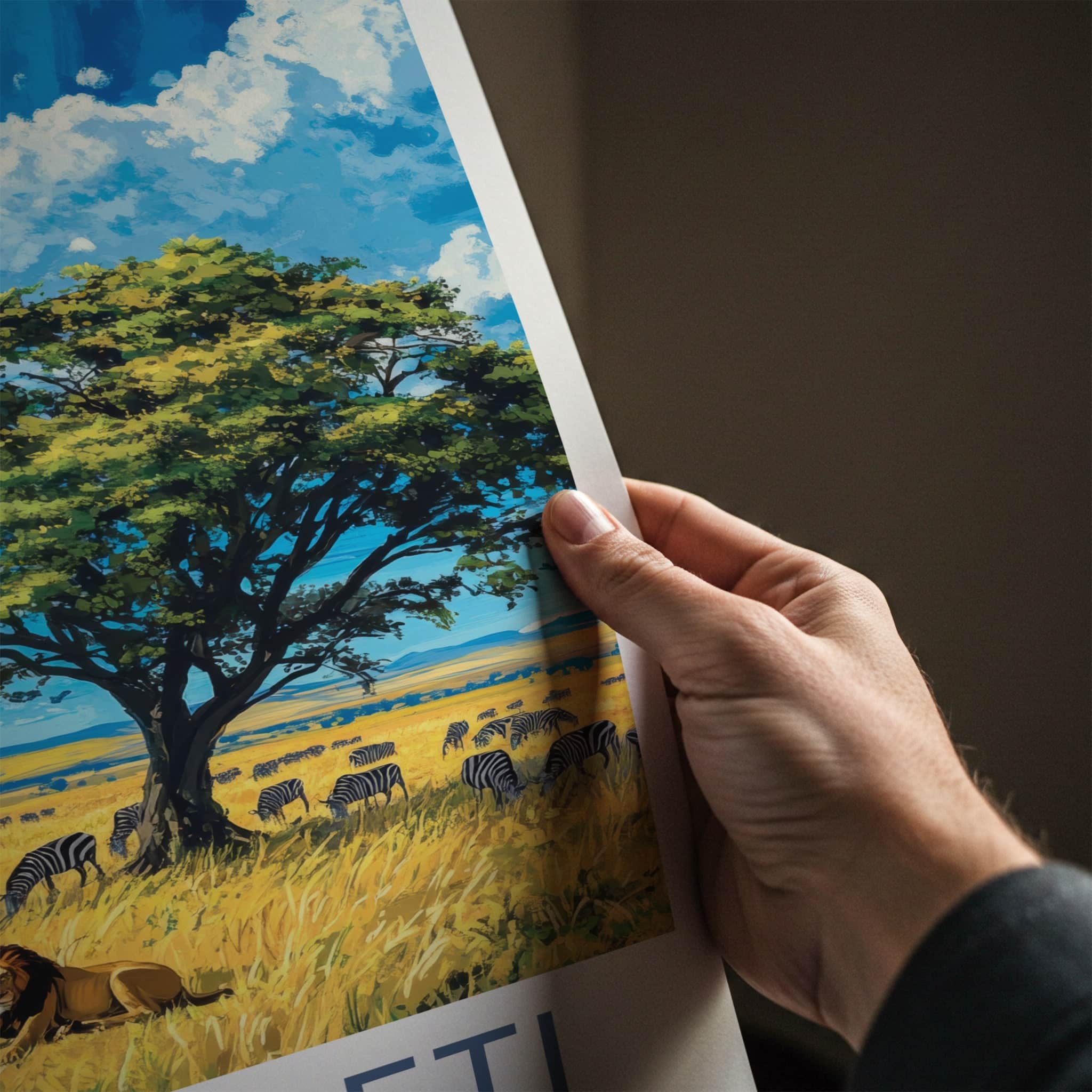 Serengeti National Park Poster - Tanzania Travel Art - Lion Zebra Savanna Home Decor