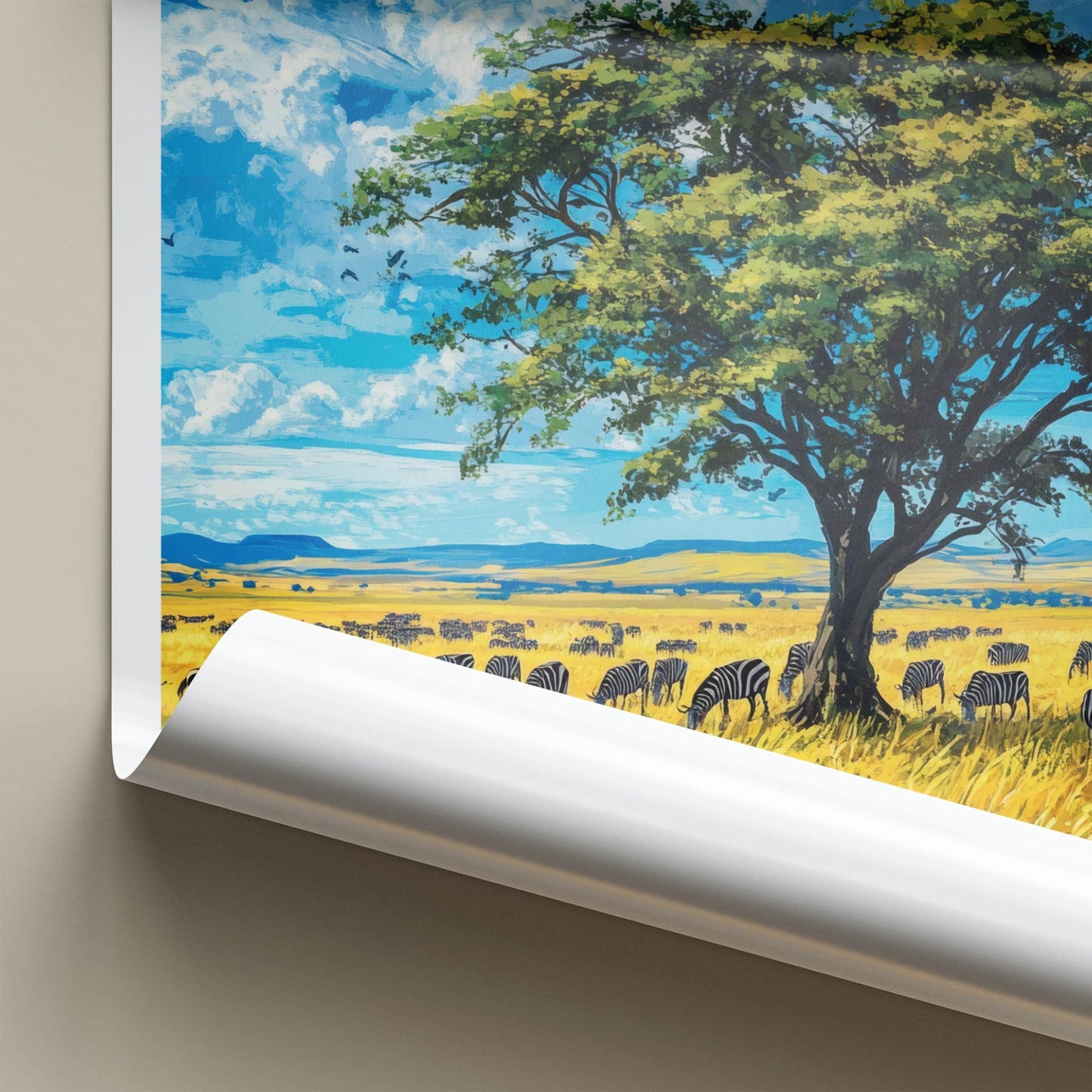 Serengeti National Park Poster - Tanzania Travel Art - Lion Zebra Savanna Home Decor