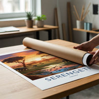 Serengeti Poster - Tanzania Travel Art - Elephants Sunset Water Home Decor