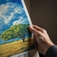Serengeti Poster - Tanzania Travel Art - Wildlife Savanna Scene Home Decor