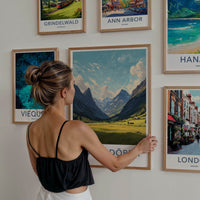 Sertig Dorfli Poster - Switzerland Travel Art - Mountain Valley Village Framed Art