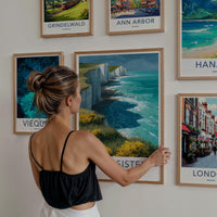Seven Sisters Poster - England Travel Art - White Cliffs Ocean Home Decor