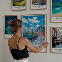 Shanghai Poster - China Travel Art - Iconic skyline waterfront Home Decor