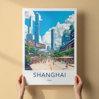 Shanghai Poster - China Wall Art - Vibrant City Street Home Decor