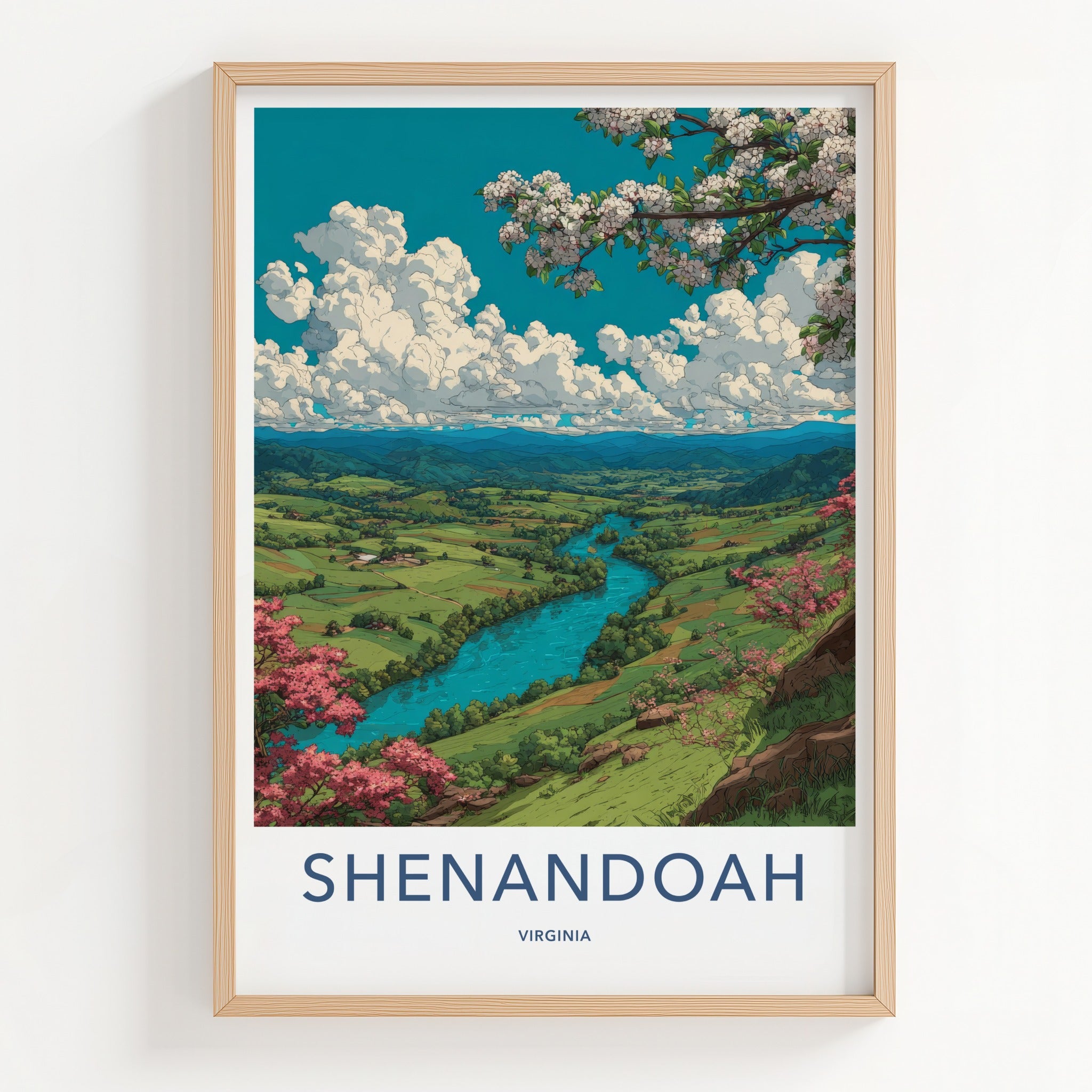 Shenandoah Poster - Virginia Travel Art - River Valley Vista Home Decor