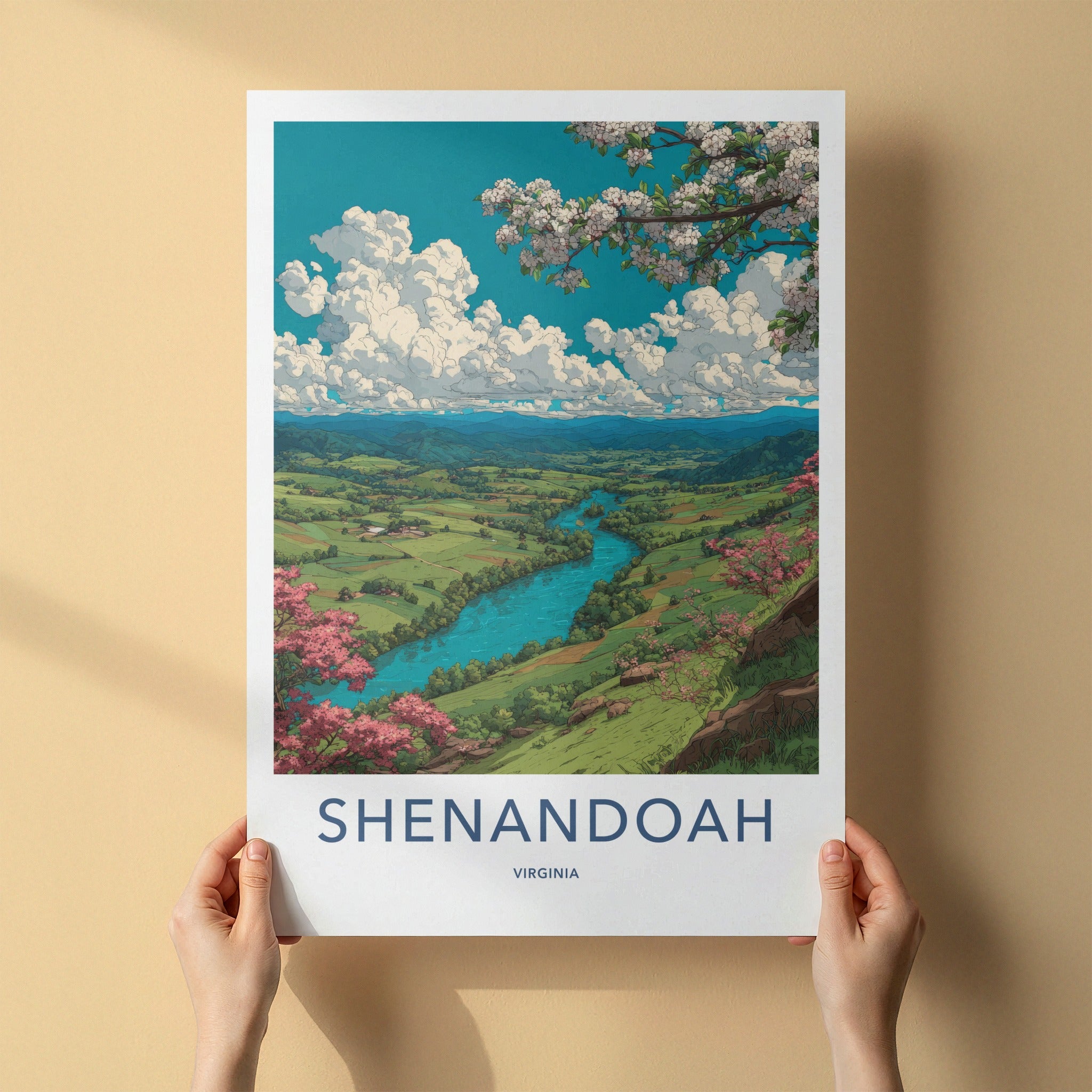 Shenandoah Poster - Virginia Travel Art - River Valley Vista Home Decor