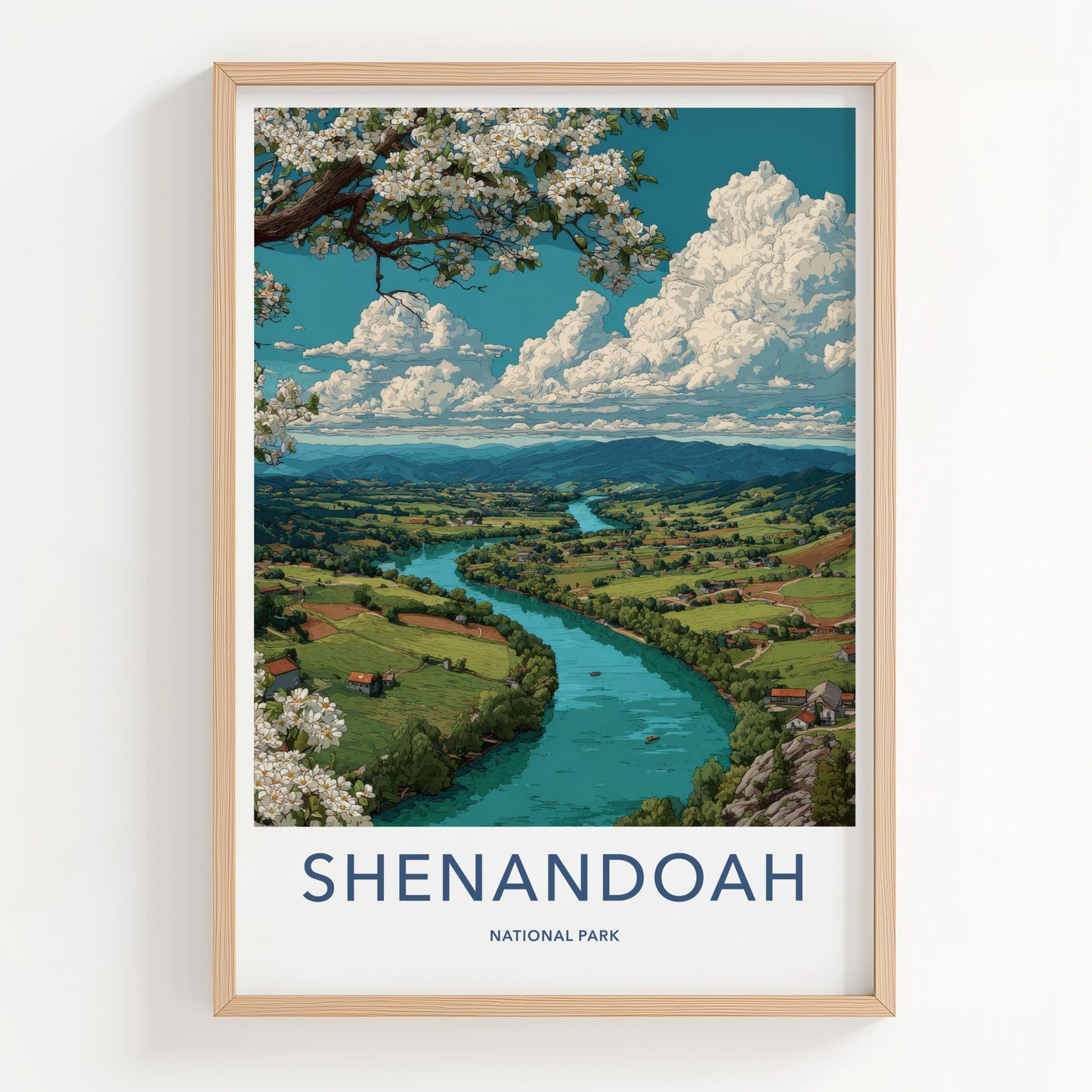 Shenandoah Poster - Virginia Valley River Framed Art