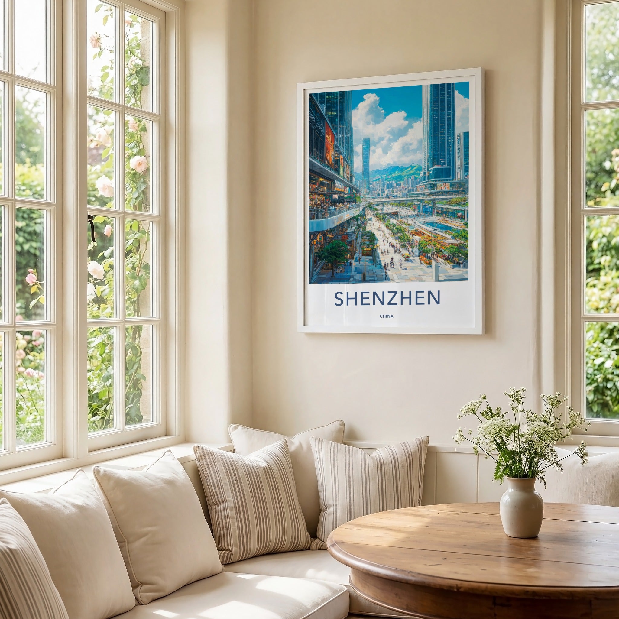 Shenzhen Poster - China Art Print - Vibrant Cityscape Street Home Decor