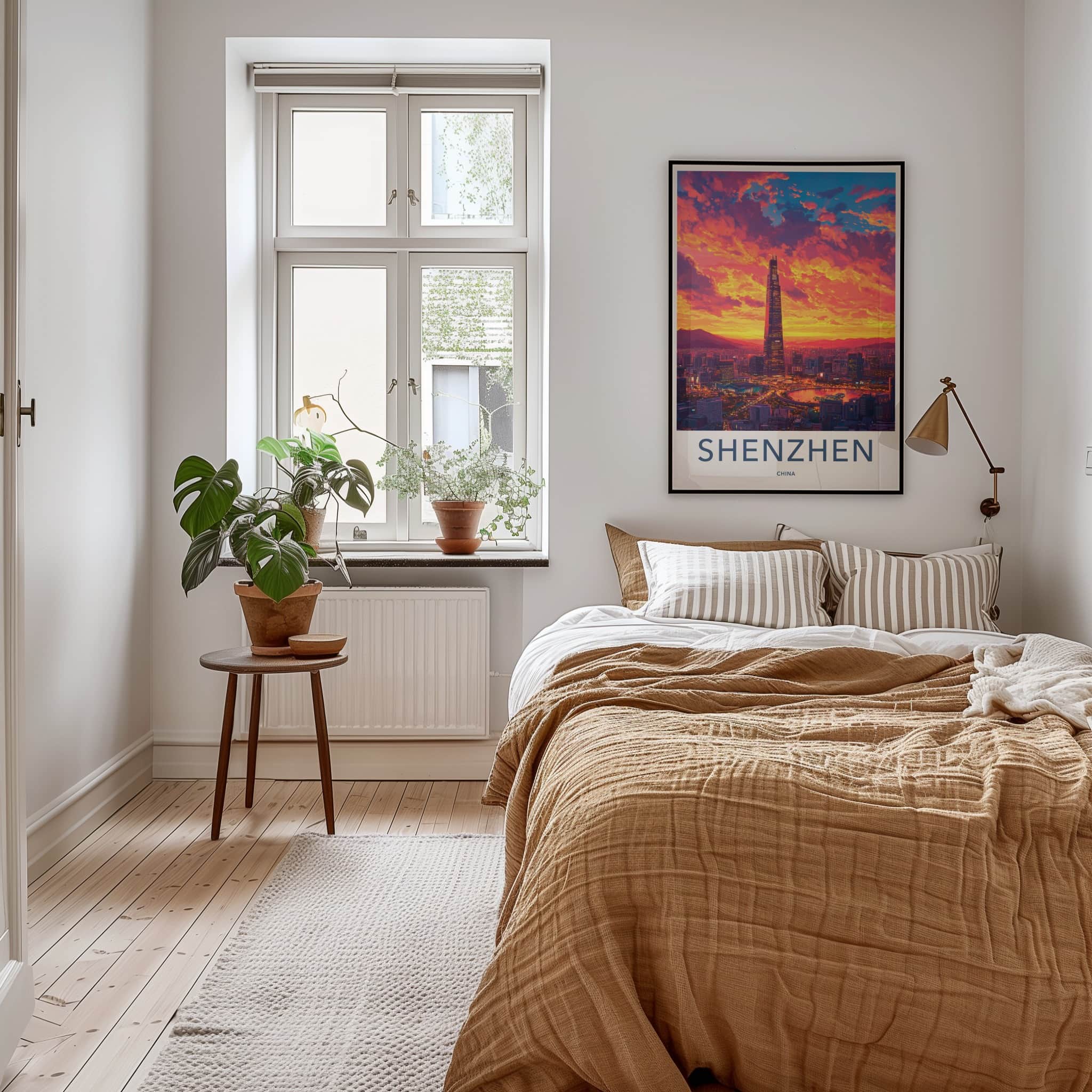 Shenzhen Poster - China Travel Art - Skyscraper City Sunset Wall Decor