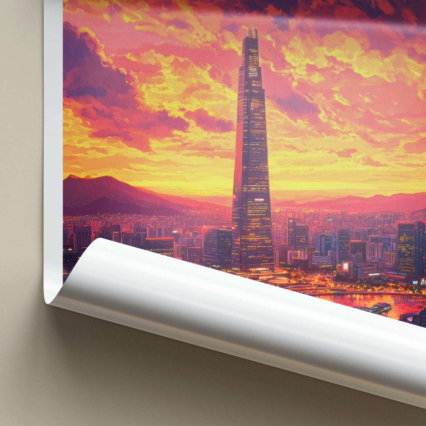 Shenzhen Poster - China Travel Art - Skyscraper City Sunset Wall Decor