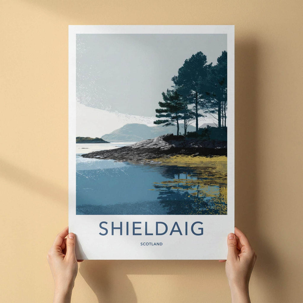 Shieldaig Poster - Scotland Travel Art - Coastal Highland Landscape Home Decor