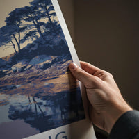 Shieldaig Poster - Scotland Travel Art - Coastal Pine Reflections Home Decor