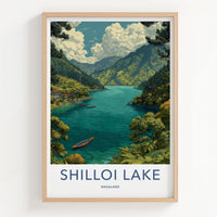 Shilloi Lake Poster - India Travel Art - Nagaland Mountain Lake Home Decor