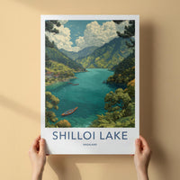 Shilloi Lake Poster - India Travel Art - Nagaland Mountain Lake Home Decor