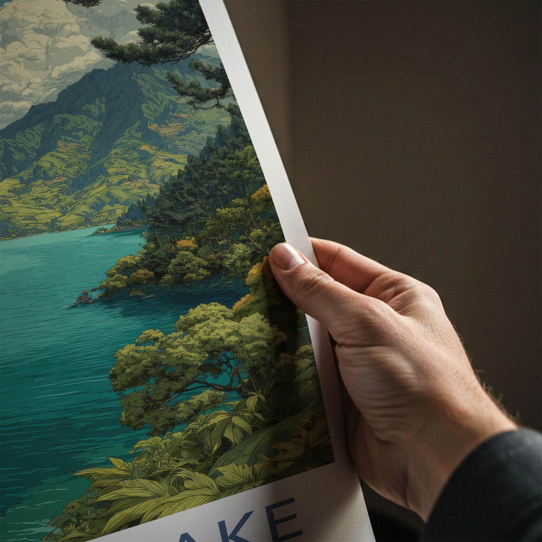 Shilloi Lake Poster - India Travel Art - Nagaland Mountain Lake Home Decor