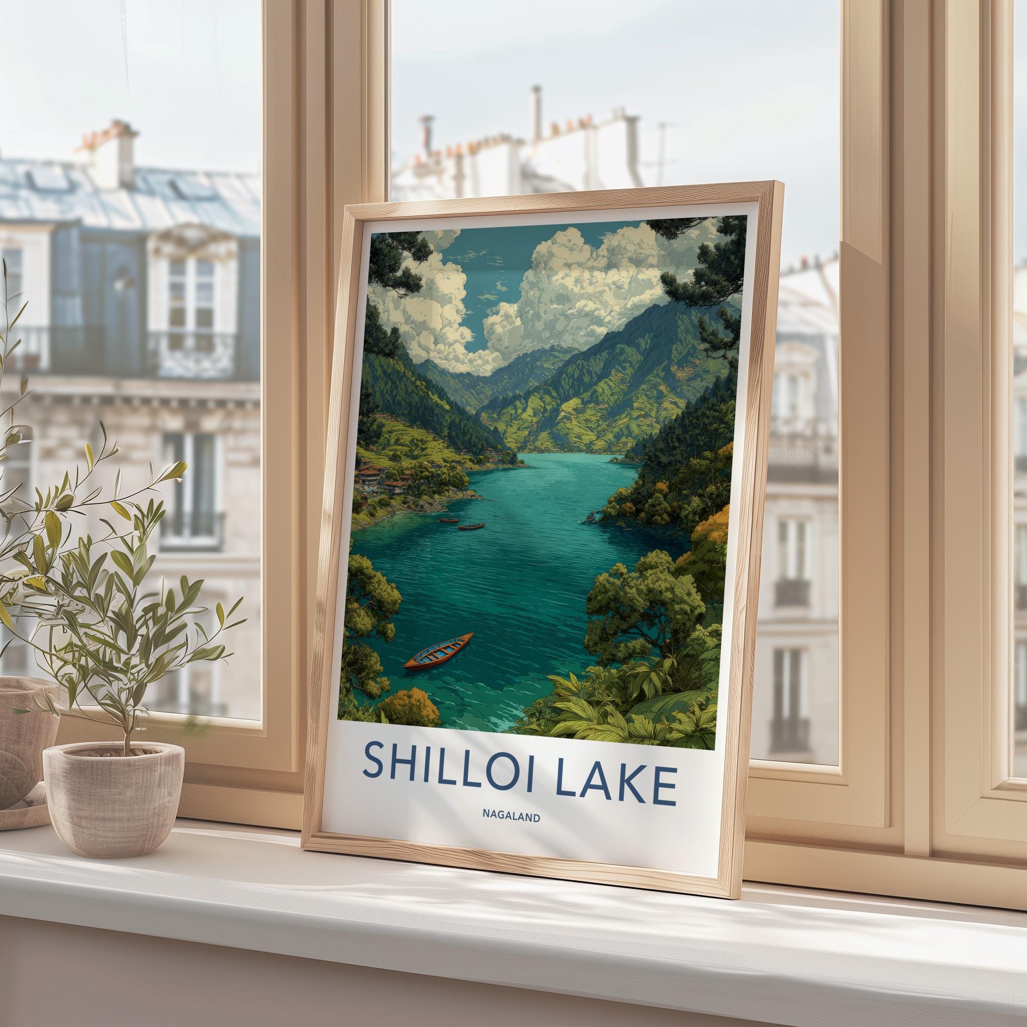 Shilloi Lake Poster - India Travel Art - Nagaland Mountain Lake Home Decor