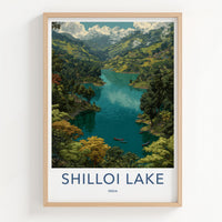 Shilloi Lake Poster - India Travel Art - Nagaland Mountain Scenery Home Decor