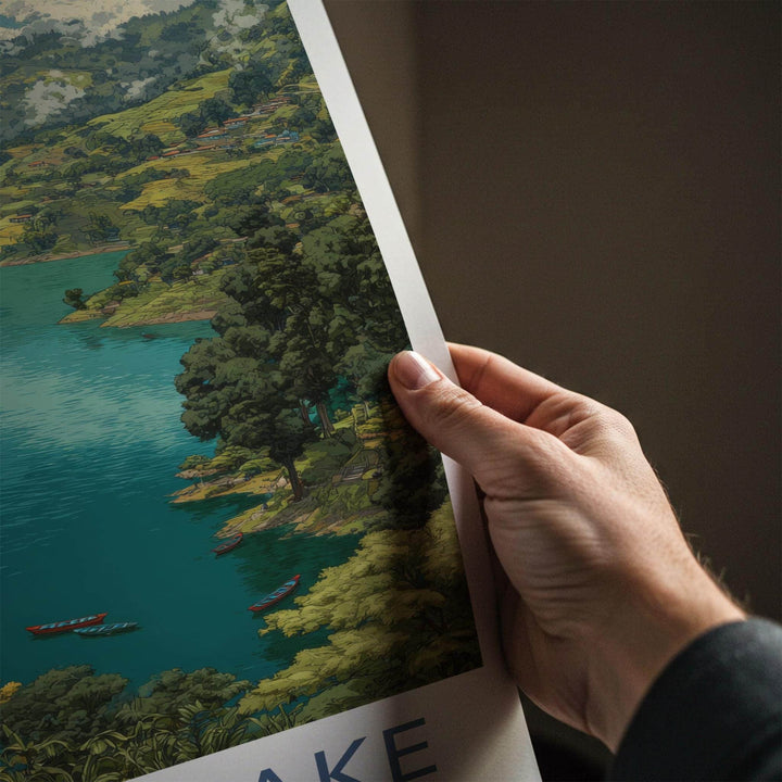 Shilloi Lake Poster - India Travel Art - Nagaland Mountain Scenery Home Decor