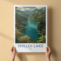 Shilloi Lake Poster - India Travel Art - Nagaland Mountain Scenery Home Decor