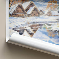 Shirakawa-Go Poster - Japan Travel Art - Gassho Village Stream Home Decor