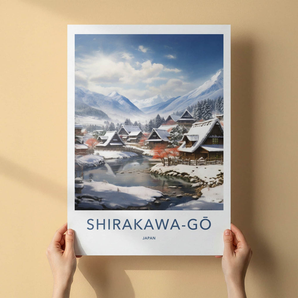 Shirakawa-Go Poster - Japan Travel Art - Snow Covered Village Home Decor