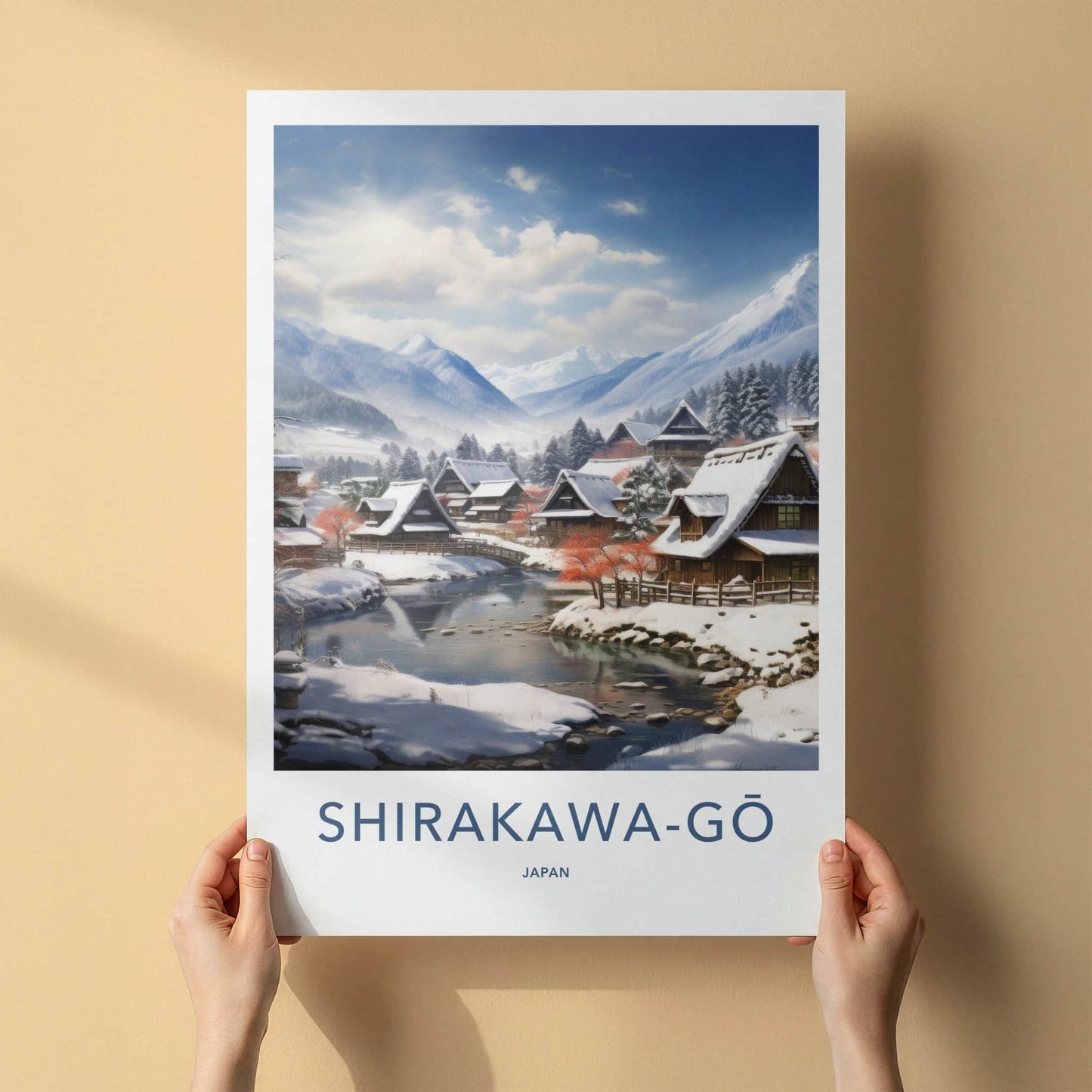 Shirakawa-Go Poster - Japan Travel Art - Snow Covered Village Home Decor