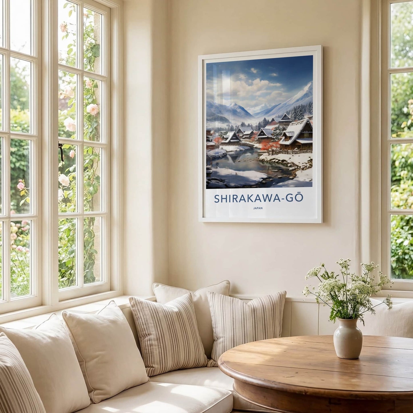 Shirakawa-Go Poster - Japan Travel Art - Snow Covered Village Home Decor