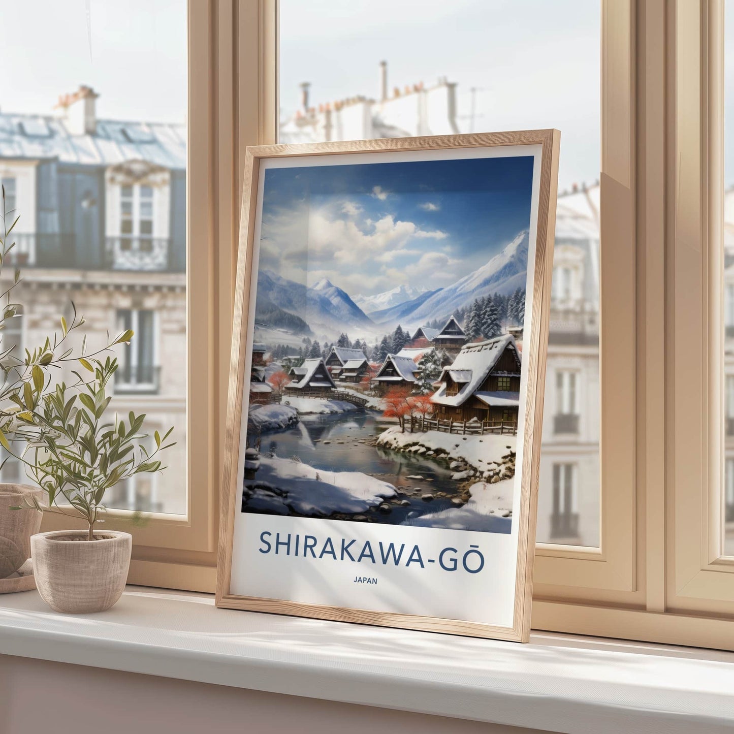 Shirakawa-Go Poster - Japan Travel Art - Snow Covered Village Home Decor