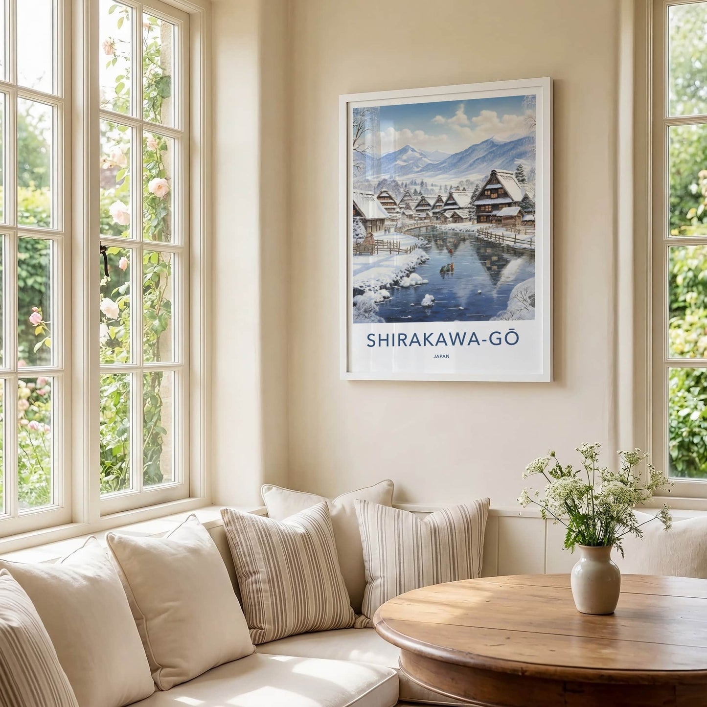Shirakawa-Go Poster - Japan Travel Art - Snow Covered Village Home Decor