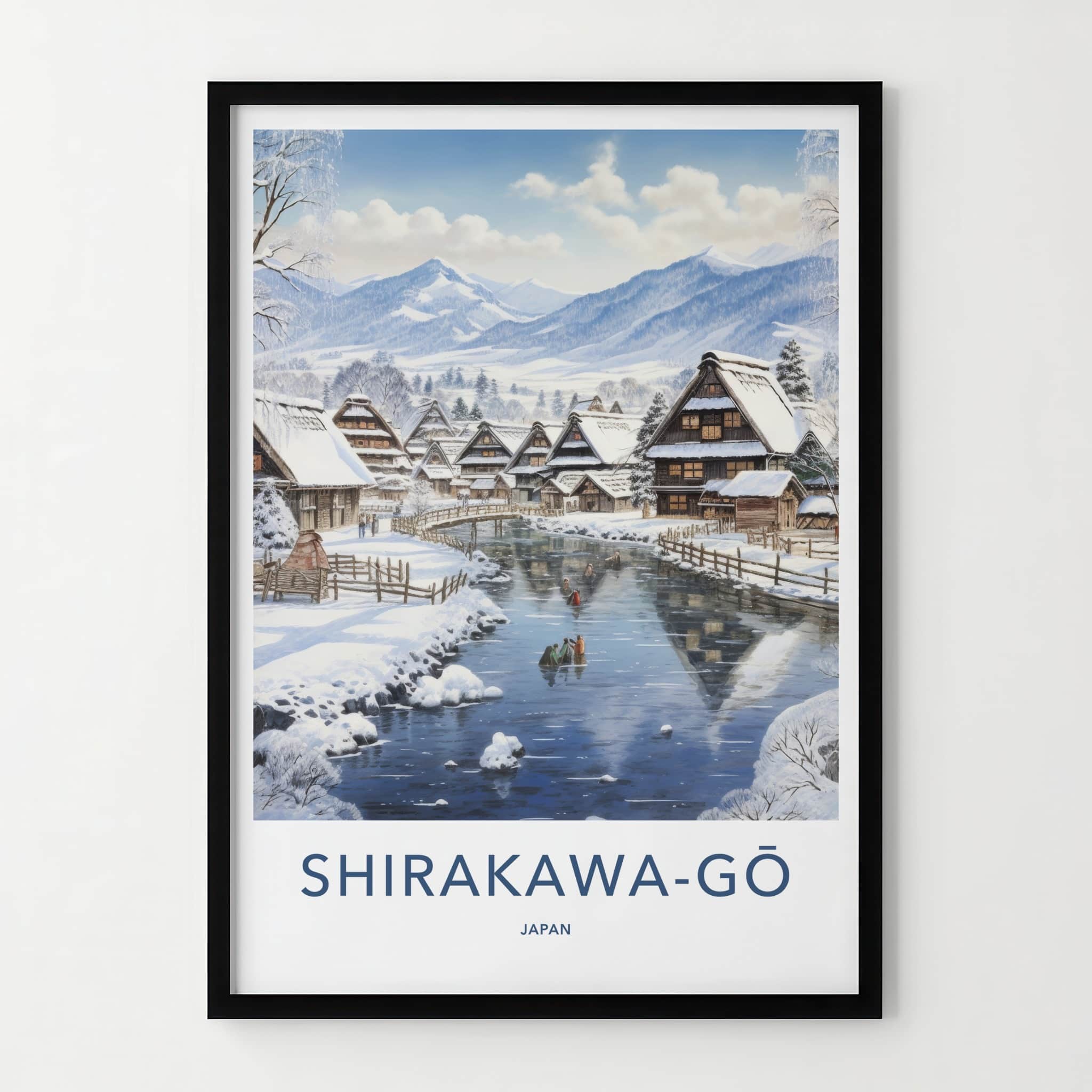 Shirakawa-Go Poster - Japan Travel Art - Snow Covered Village Home Decor