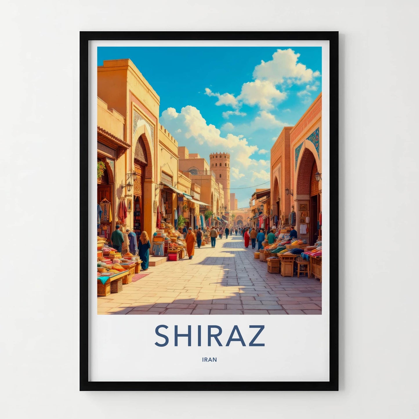 Shiraz Poster - Iran Travel Art - Ancient City Bazaar Wall Decor