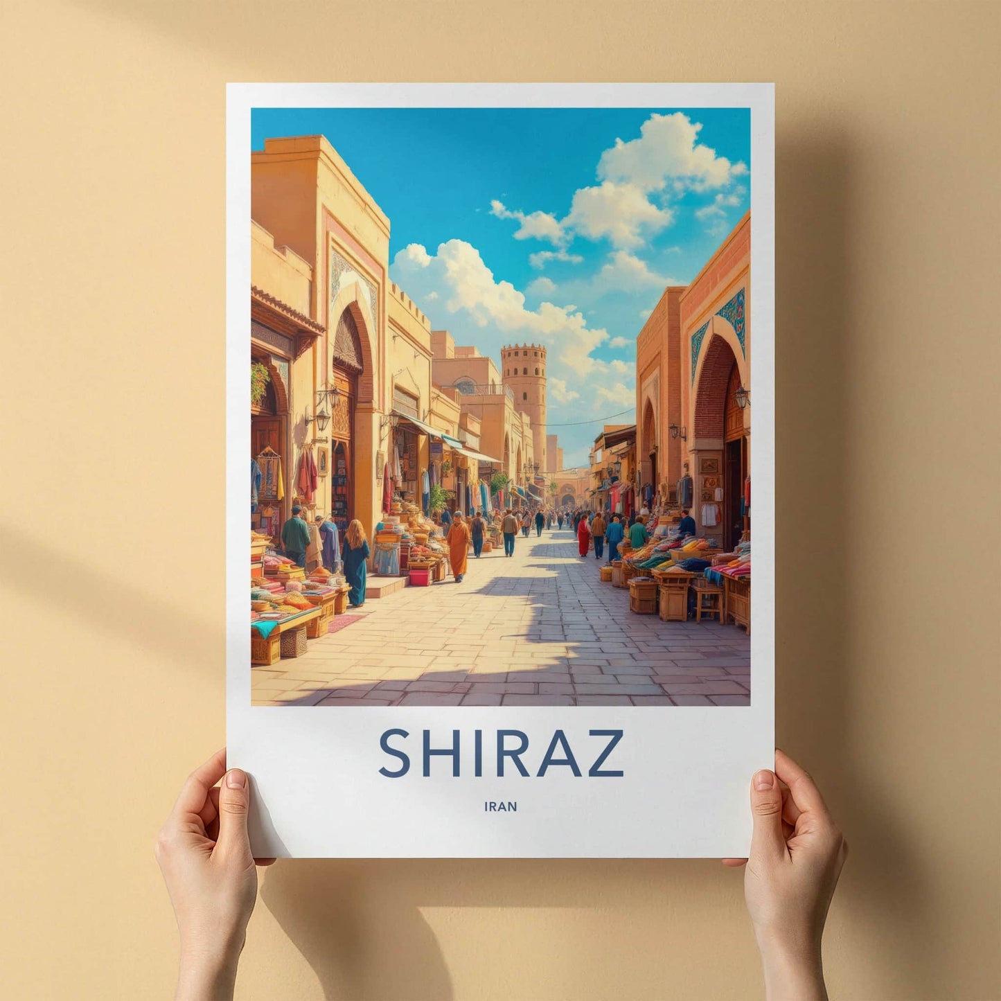 Shiraz Poster - Iran Travel Art - Ancient City Bazaar Wall Decor