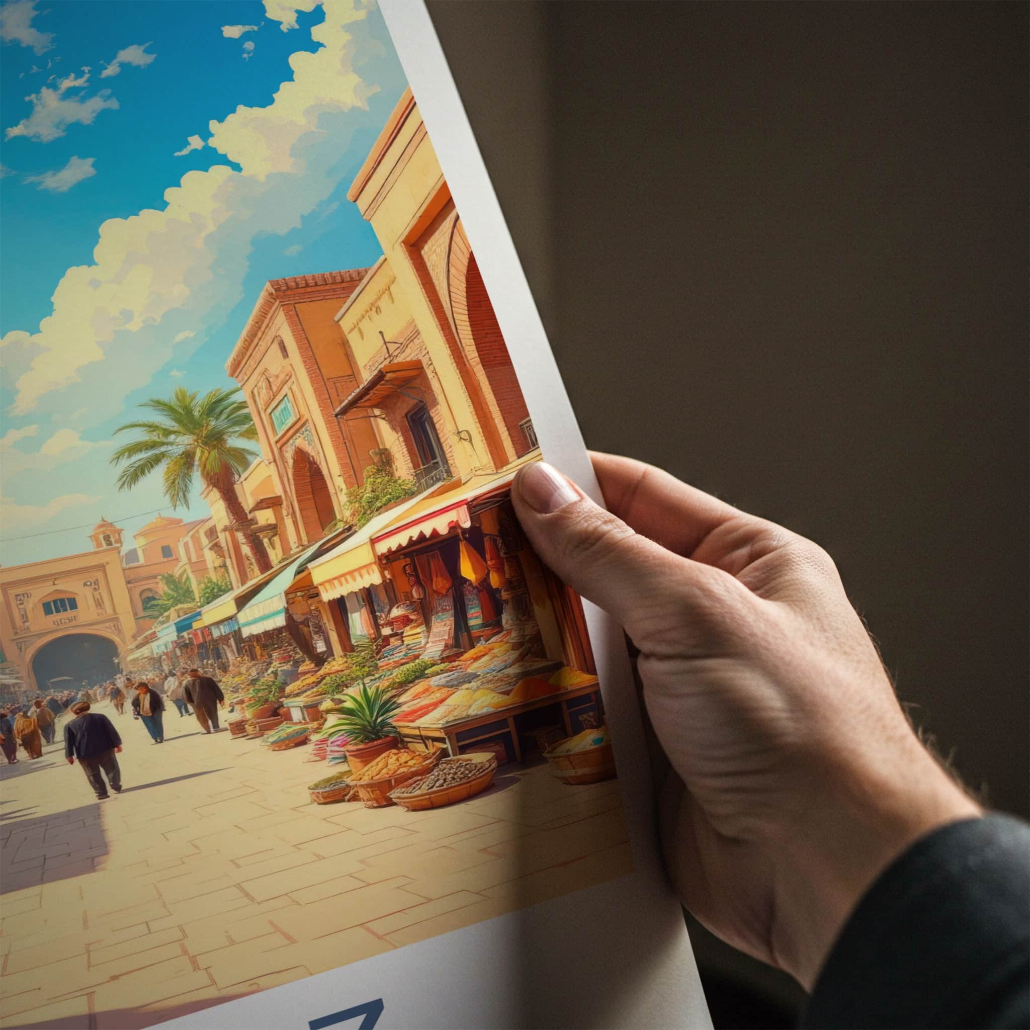 Shiraz Poster - Iran Travel Art - Bustling Market Street Wall Decor